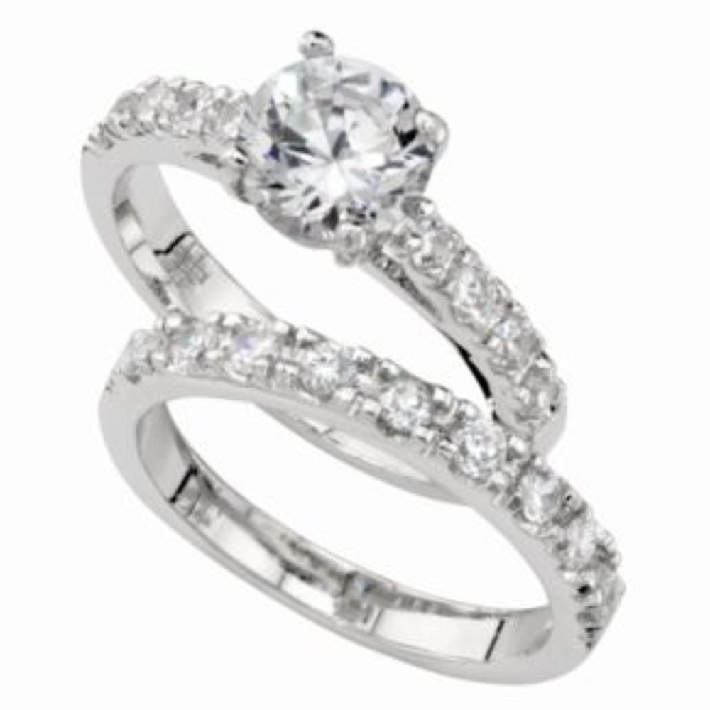 BNWB  2Pc-Set Cubic Zirconia Ring in SterlingSilve